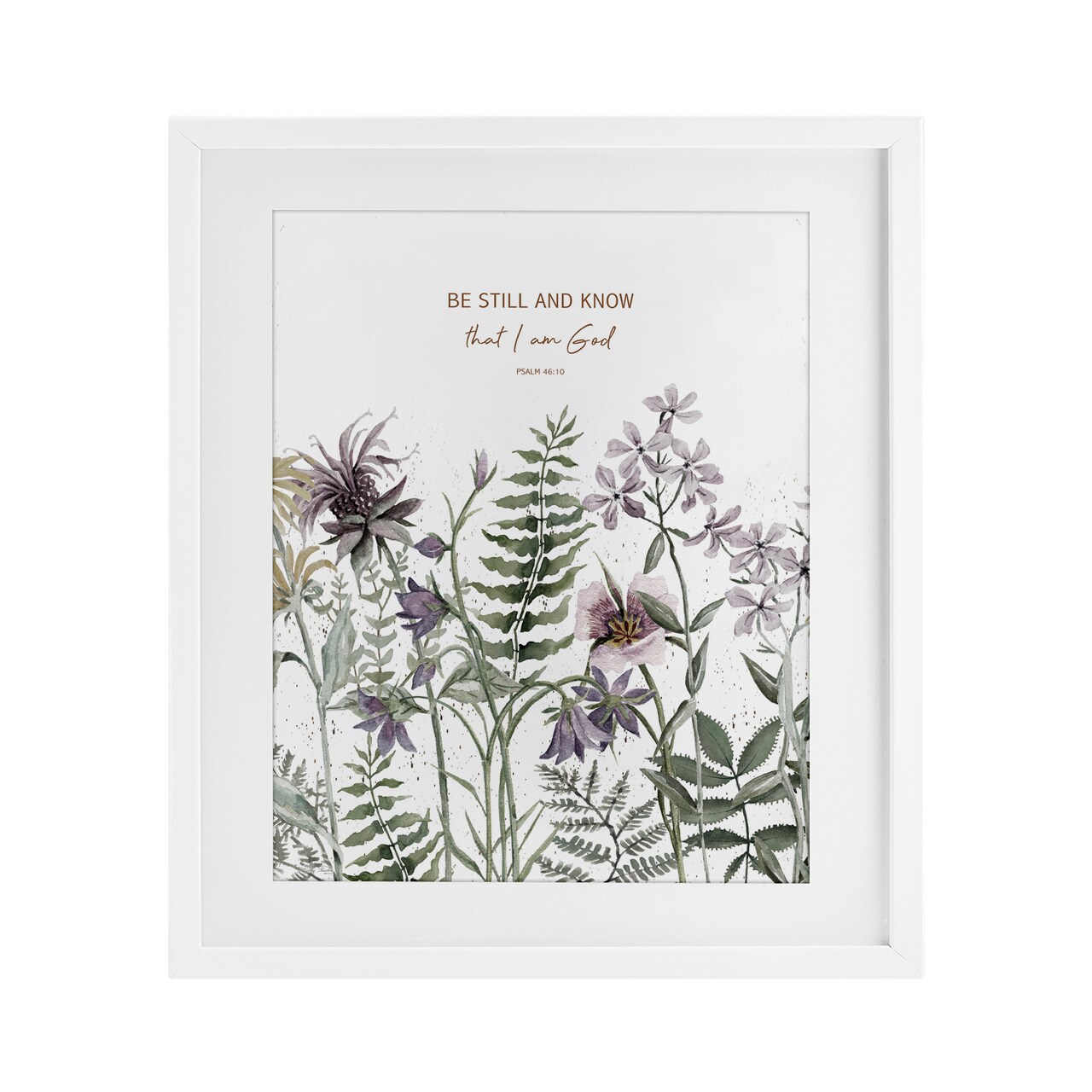 Stupell Industries Be Still and Know Botanicals Framed Print Under Glass, design by Cindy Jacobs